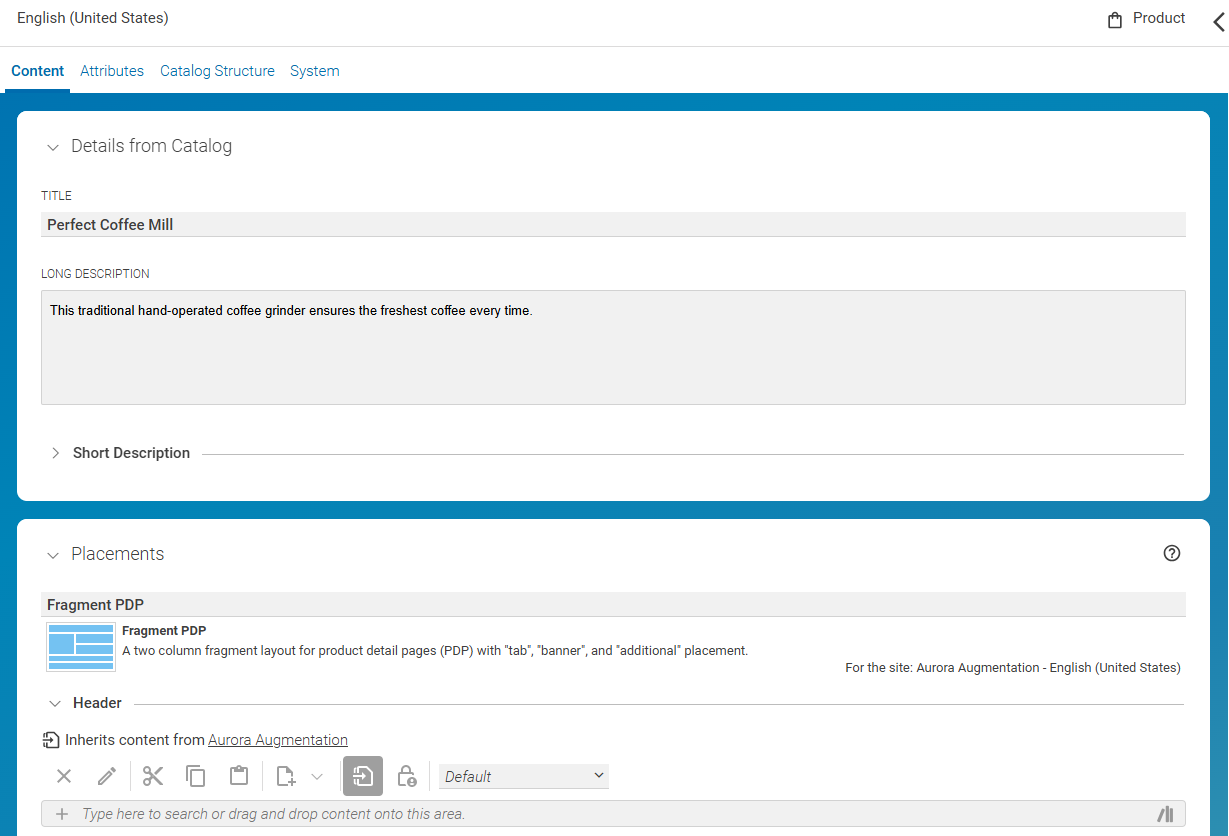 Commerce product opened in Studio