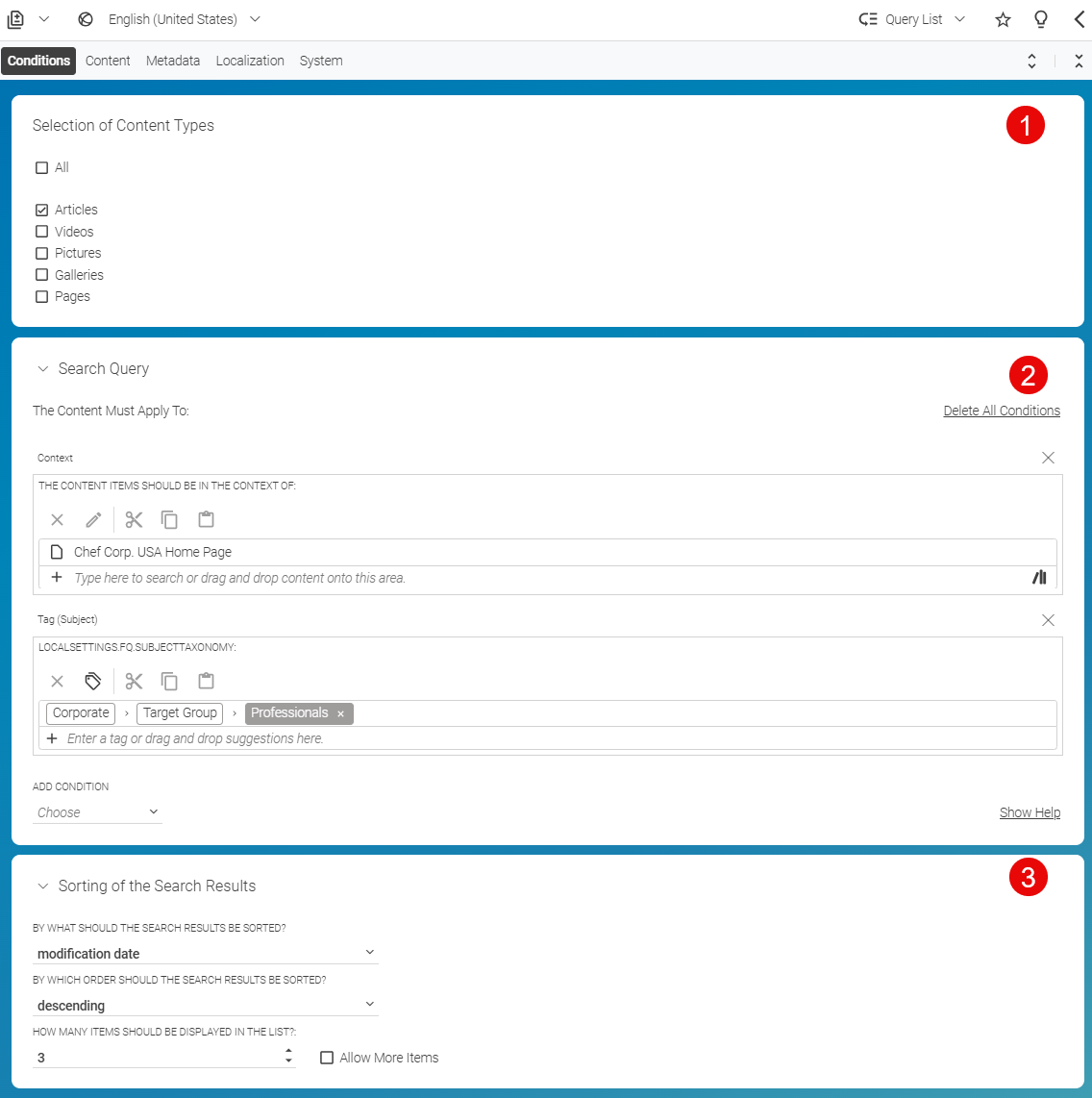 The Query List Editor