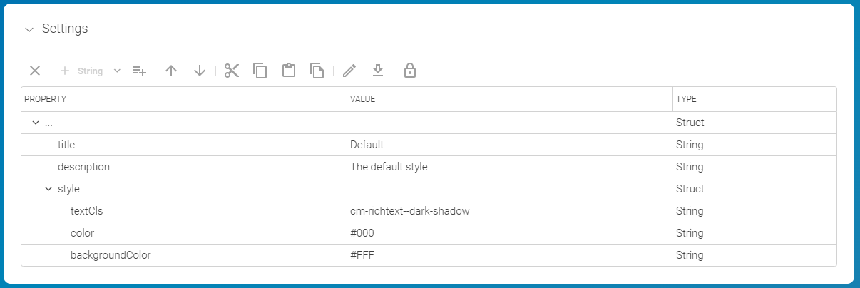 Example style definition