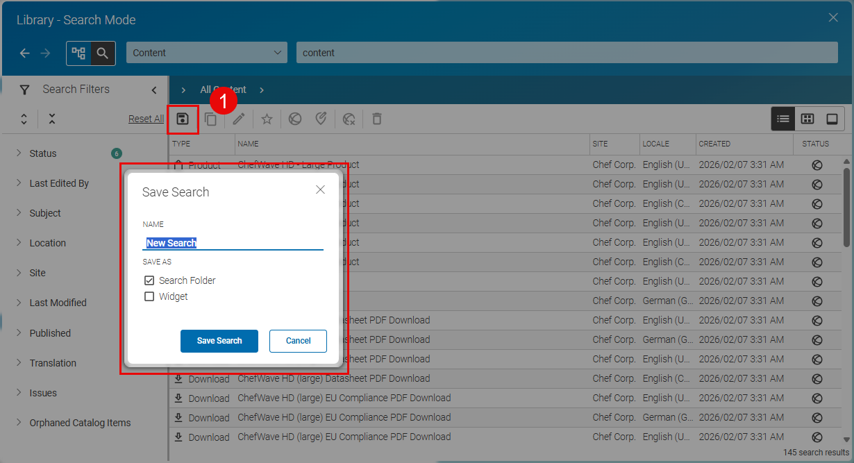 Creating a search folder