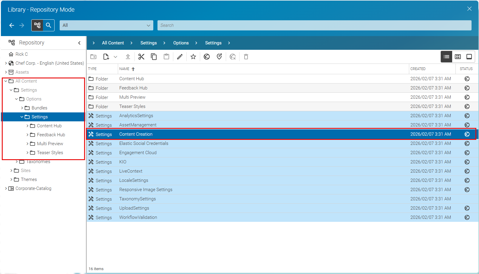 Global Settings Folder