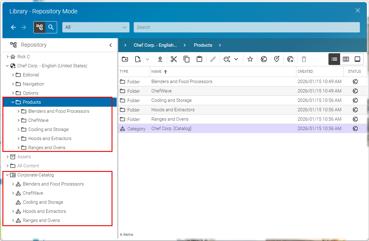 CoreMedia product catalog as content