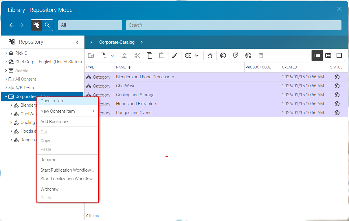 Editing the CoreMedia product catalog