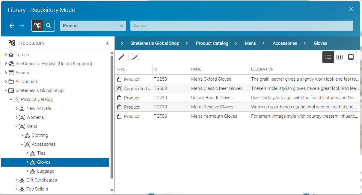 Library with eCommerce content