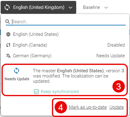 Localization status: Outdated
