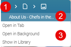 Context menu in the preview