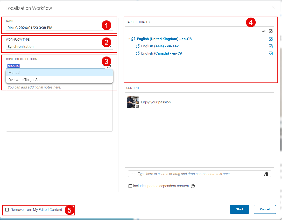 Localization Workflow Window