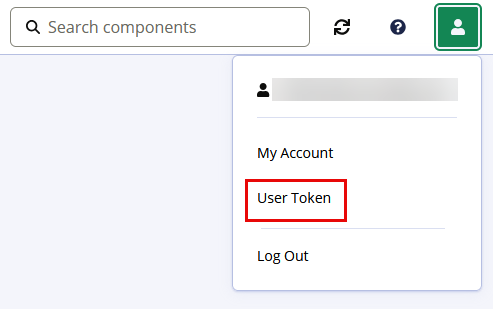 User token menu