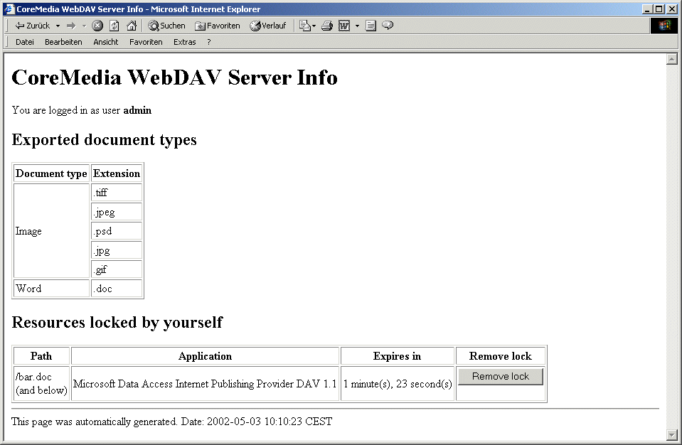 Example: WebDAV file