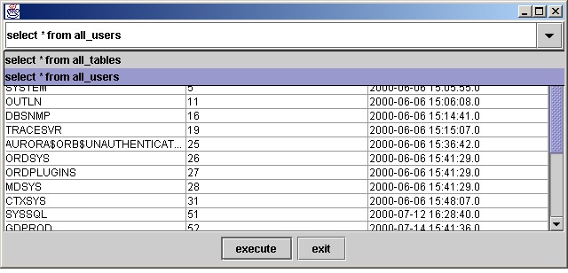 CM SQL user interface