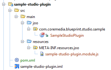 The sample studio plugin with plugin class and descriptor