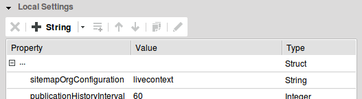 Selection of a sitemap setup