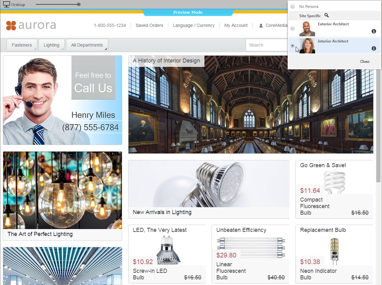 Preview Augmented Page with Contracts in Test persona