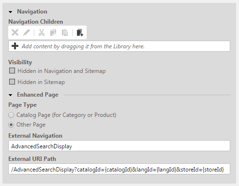 Example: Navigation Settings for a custom non SEO Form