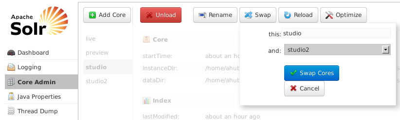 Swap Solr Cores