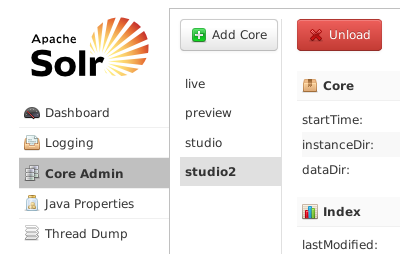 Unload old Solr Core