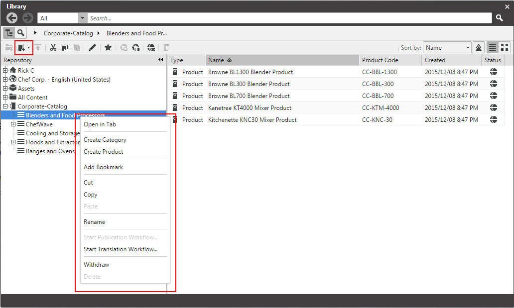 Editing the CoreMedia product catalog