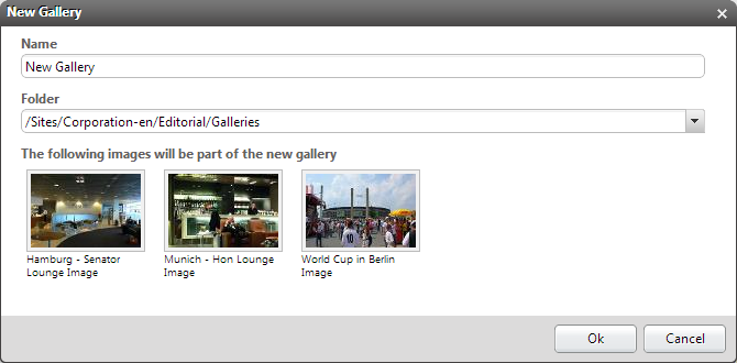 New Gallery dialog