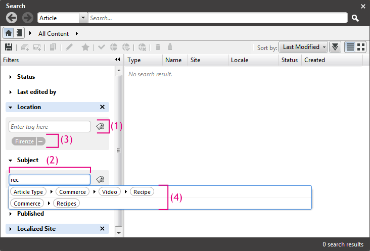 Taxonomy filter in the Library