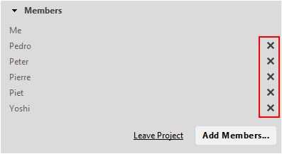 Removing members from a project