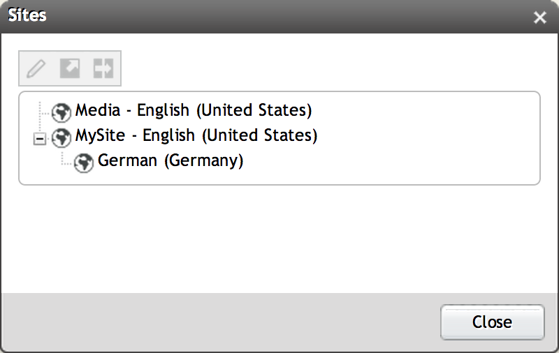 Derived Site in Sites Window