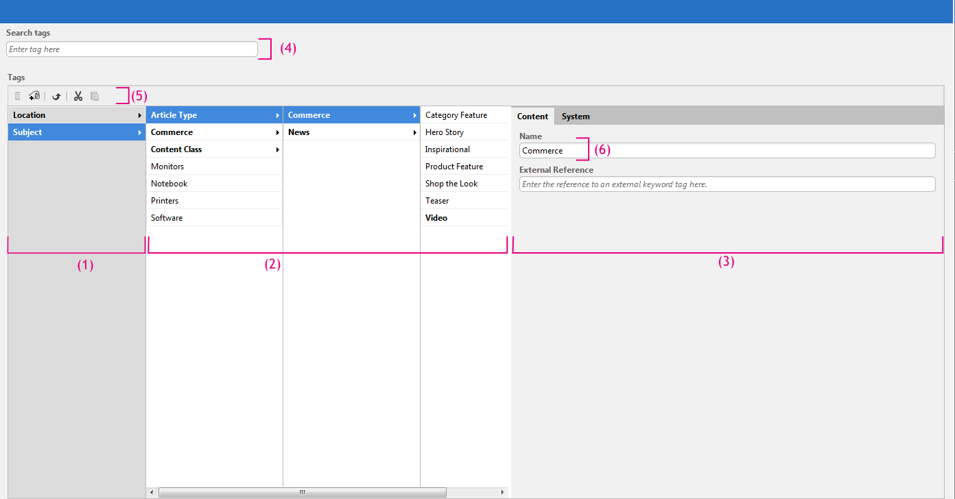 The taxonomy editor