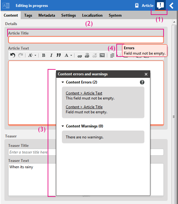 Validators in the Form