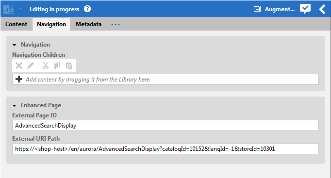 Navigation Settings for a custom non SEO Form