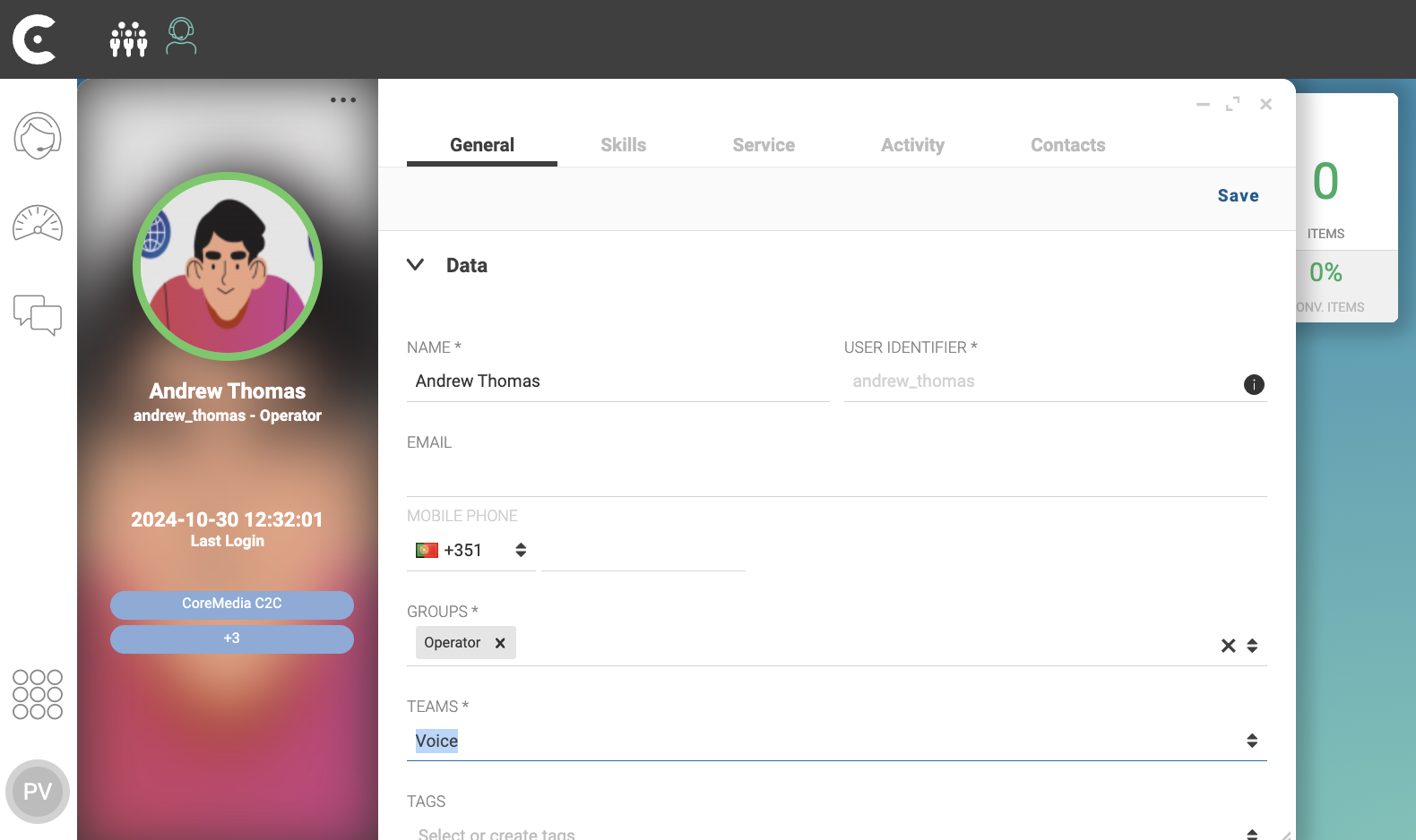 ccas new user andrew thomas with avatar