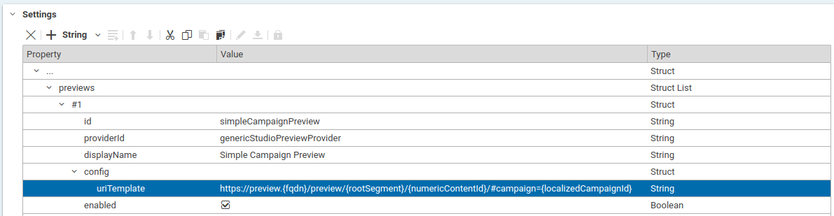 campaign app preview config example