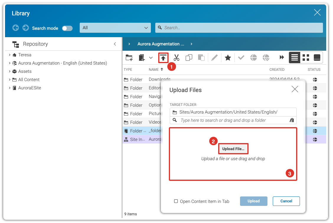 Dialog Upload Files cmcc 12