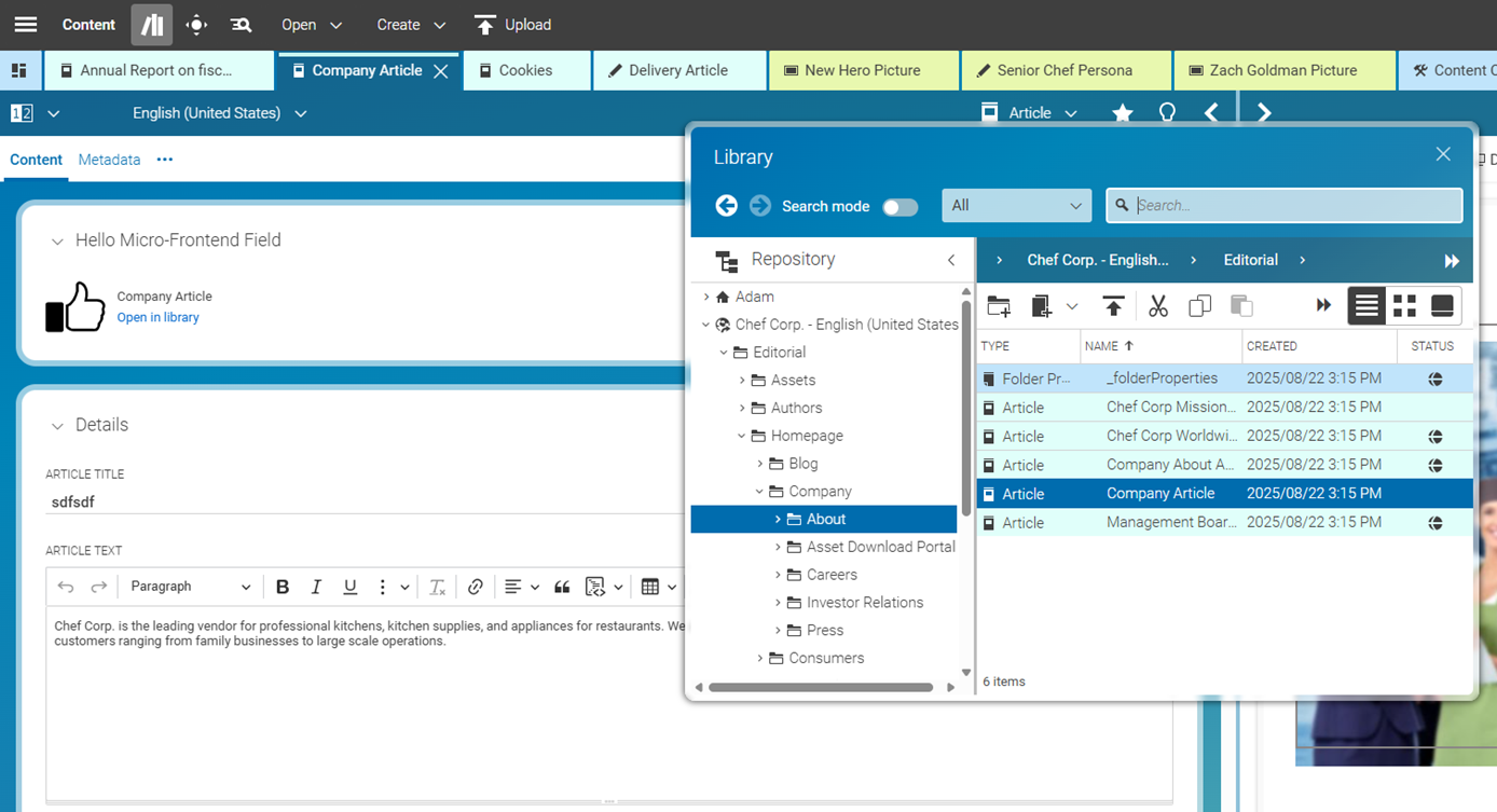 studio microfrontend simple example