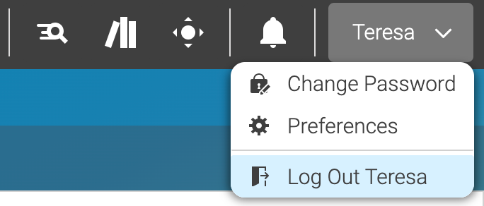 preferences and log out