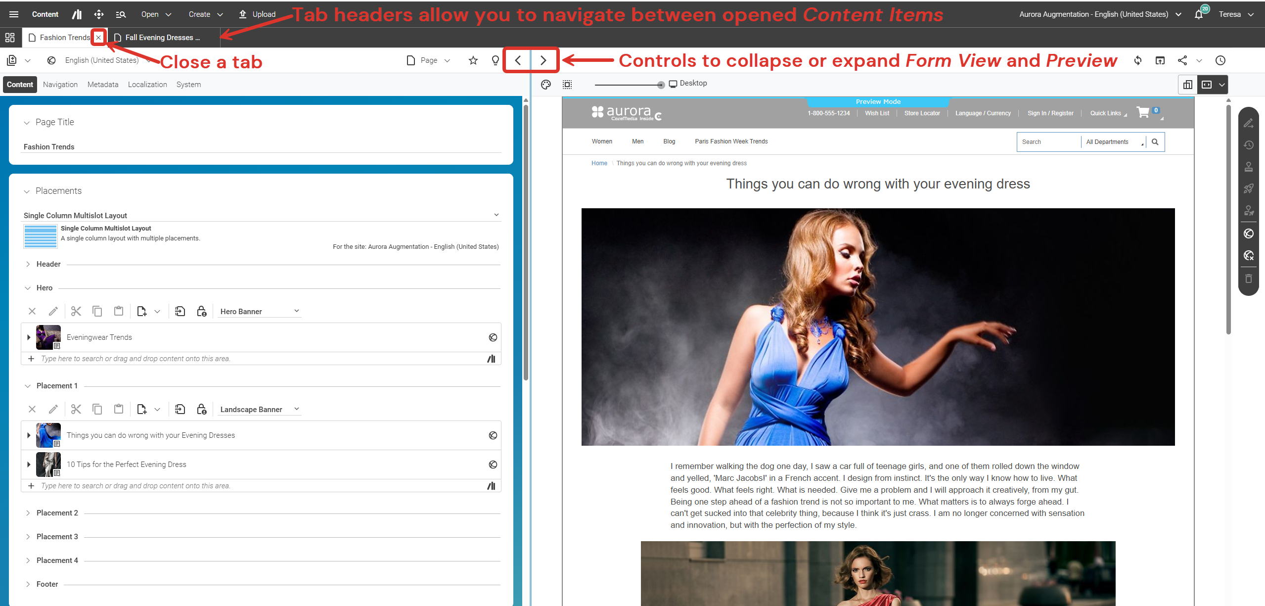 tab headers and controls cmcc 13