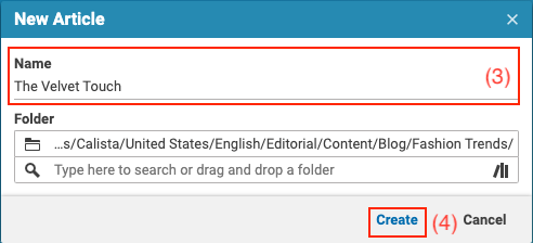 create article new article