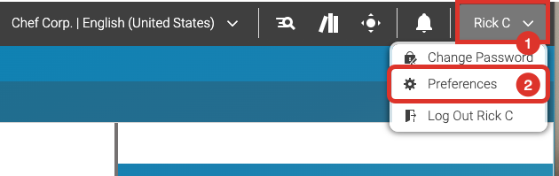 user menu preferences v12