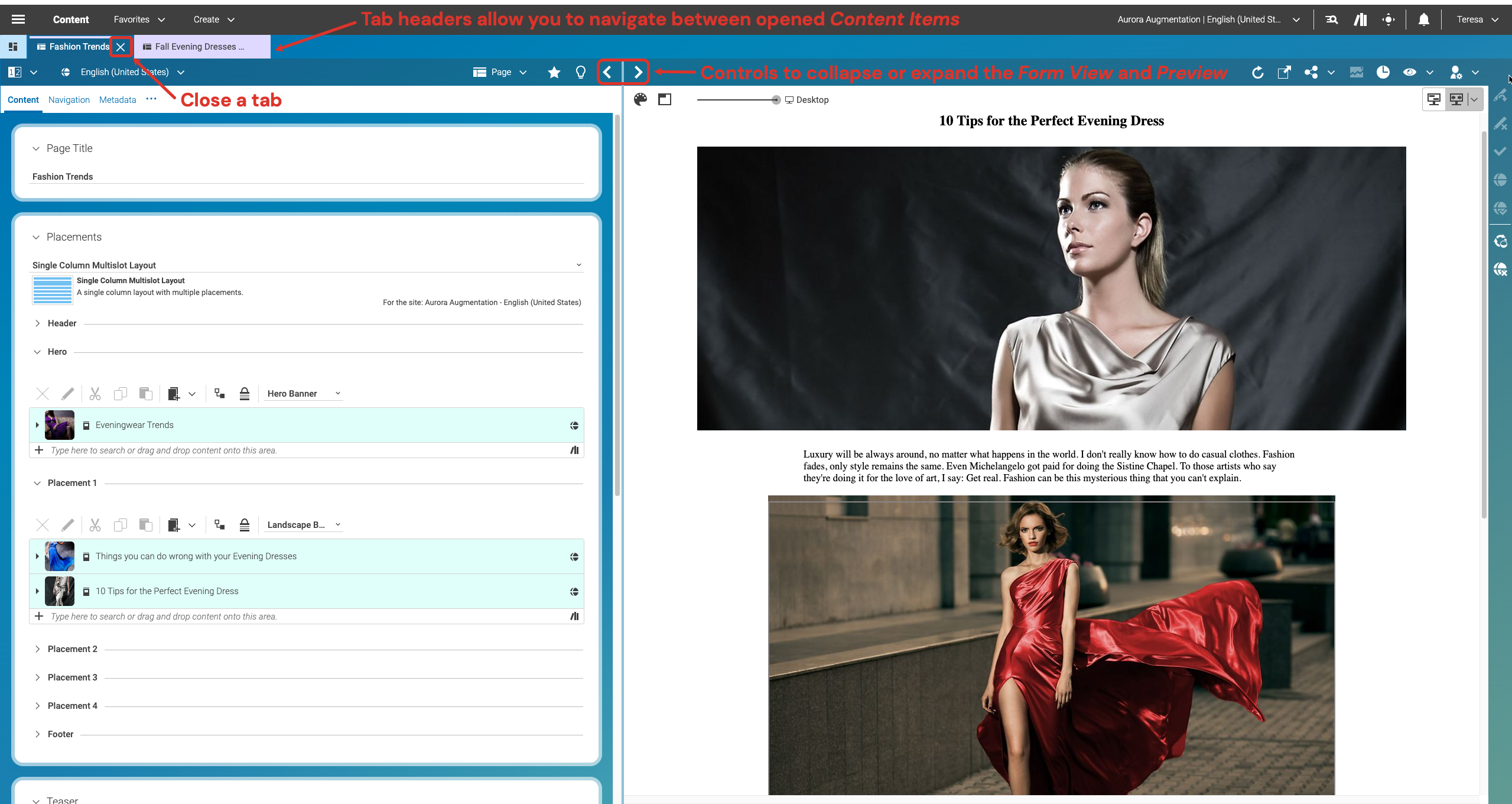 tab headers and controls cmcc 12
